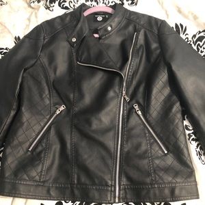 Black faux leather jacket